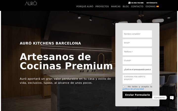 Screenshot of auro-cuines.com