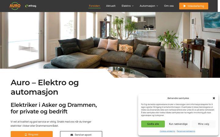 Skärmbild av auro.no