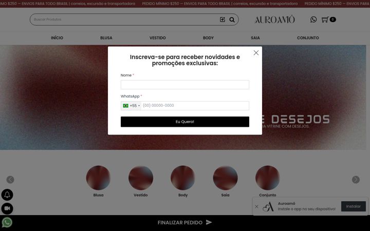 Screenshot of auroamo.com.br