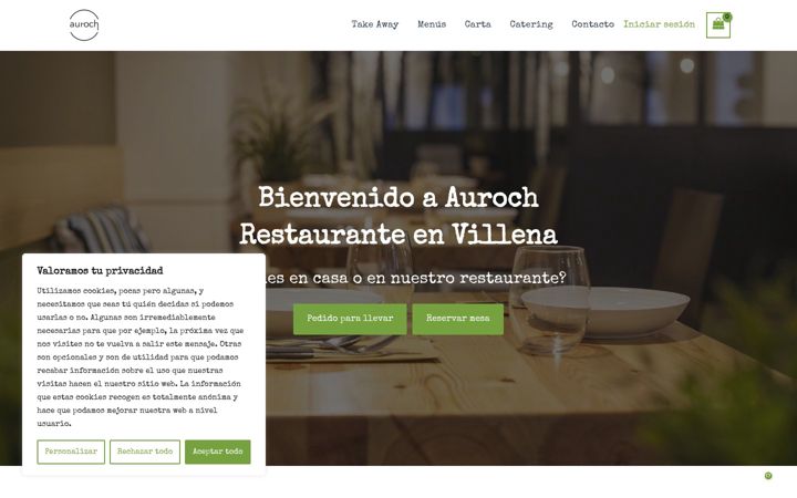 Screenshot of aurochrestaurante.es