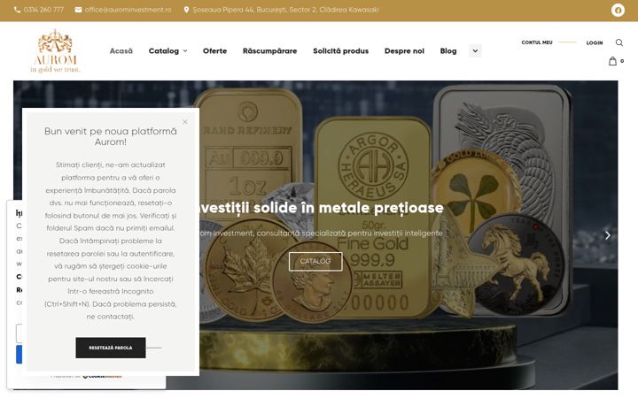 Screenshot of aurominvestment.ro