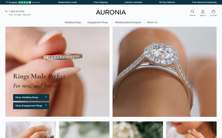 Screenshot von auronia.com