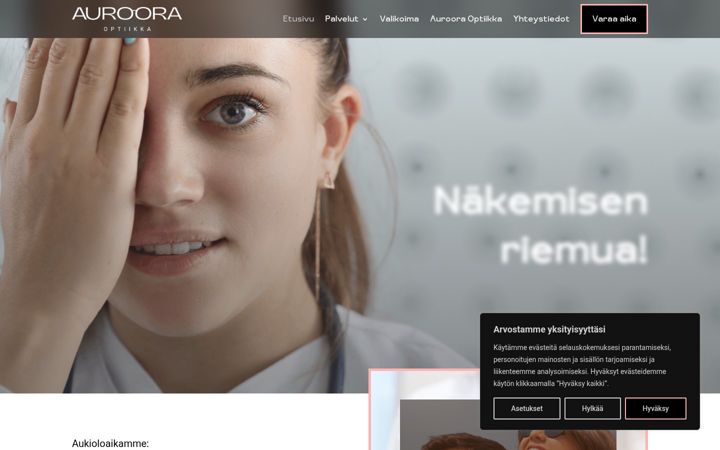 Screenshot of aurooraoptiikka.fi
