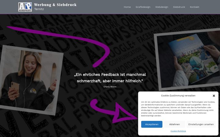 Screenshot of auroprint.at
