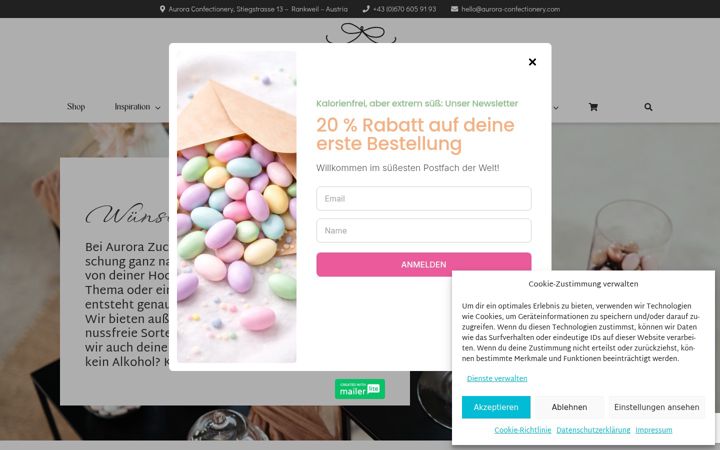 Screenshot of aurora-confectionery.com