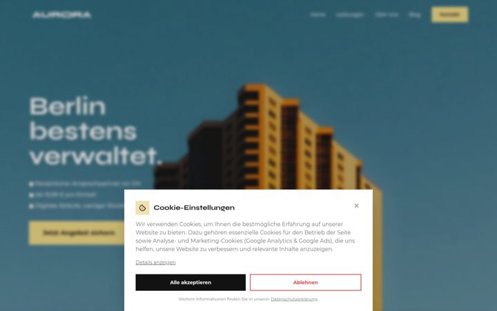 Screenshot of aurora-hv.de