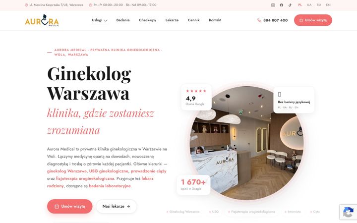 Screenshot of aurora-medical.pl
