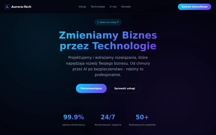 Ekrānuzņēmums no aurora-tech.pl