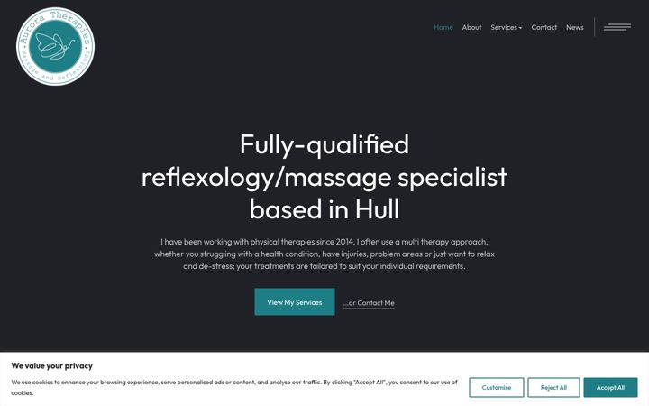 Screenshot of aurora-therapies.uk
