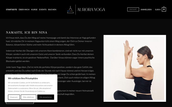 Skærmbillede af aurora-yoga.de