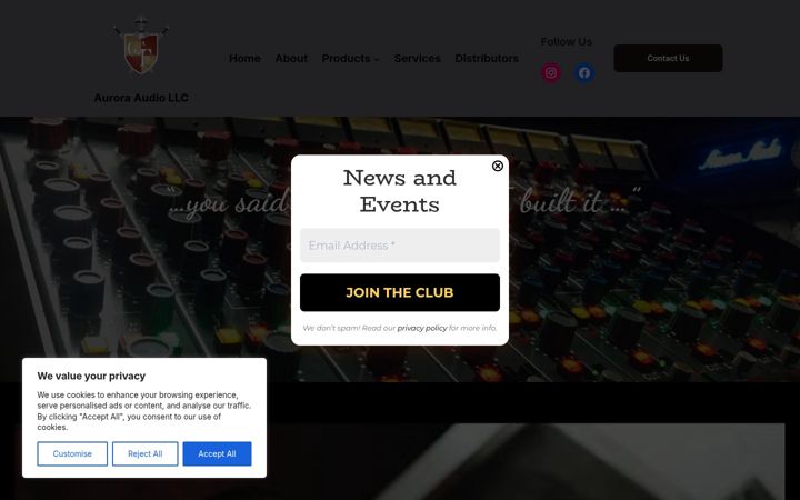 Screenshot of auroraaudiollc.com