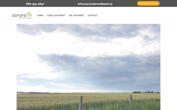 Screenshot of aurorabroadband.ca