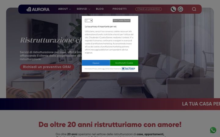 Screenshot of auroracasa.it