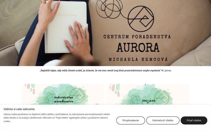 Screenshot of auroracentrum.sk