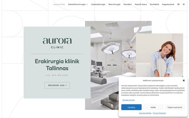 Skærmbillede af auroraclinic.ee