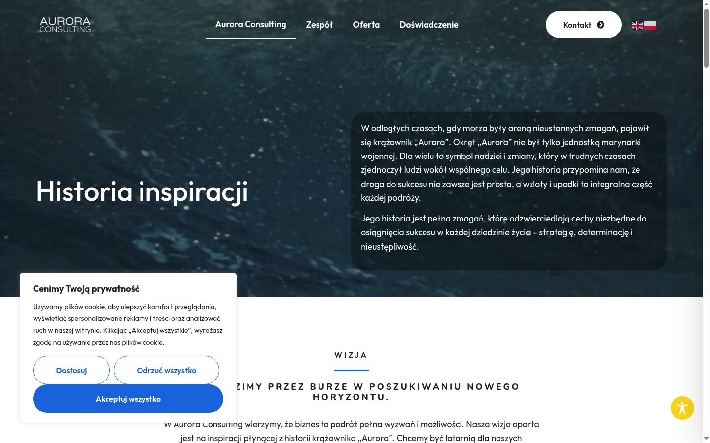 Screenshot del banner di consenso mostrato prima di qualsiasi interazione