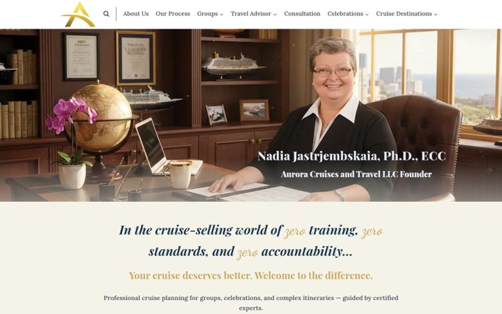 Ekrānuzņēmums no auroracruises.com
