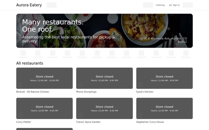 Screenshot of auroraeatery.com