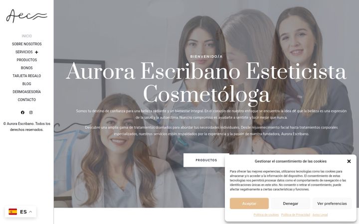 Screenshot of auroraescribanoesteticistacosmetologa.es