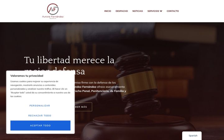 Screenshot of aurorafernandezabogados.es
