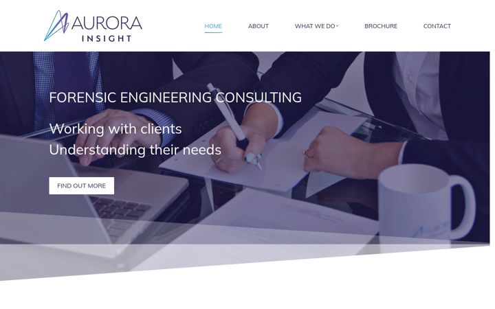 Captură de ecran a auroraforensics.co.uk