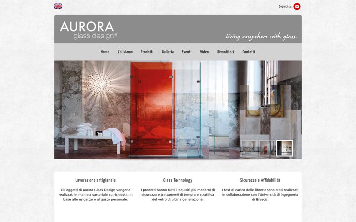 Screenshot of auroraglassdesign.com