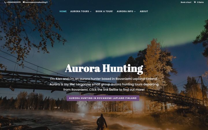 Ekrānuzņēmums no aurorahunting.fi