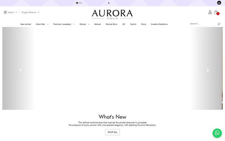 Skärmbild av auroraitalia.net