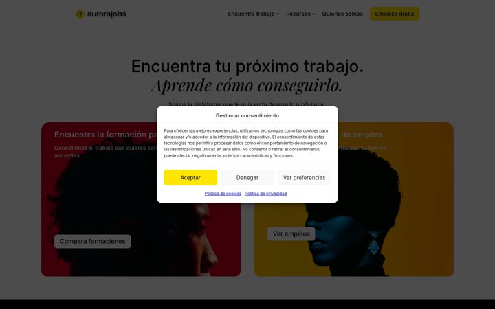 Ekrānuzņēmums no aurorajobs.io