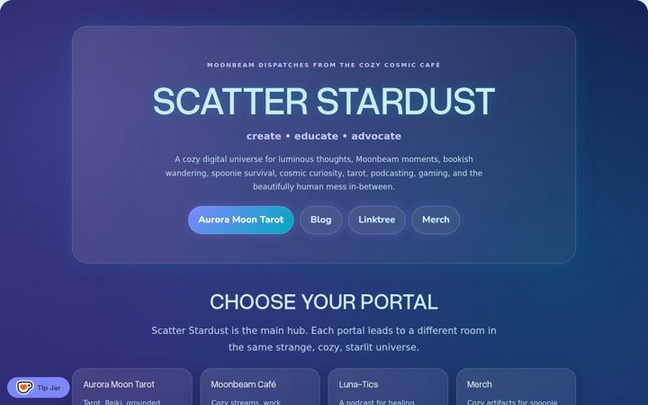 Zrzut ekranu auroramoontarot.com