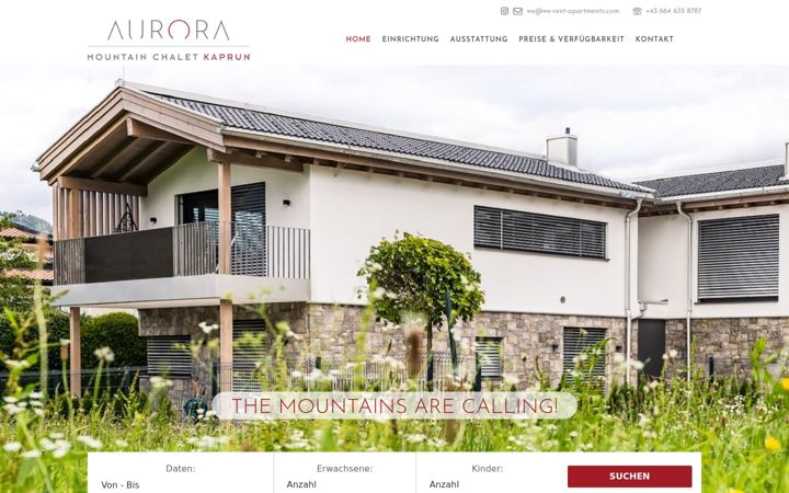 Screenshot of auroramountainchalet.at