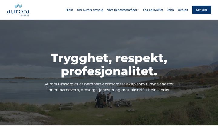 Screenshot of auroraomsorg.no