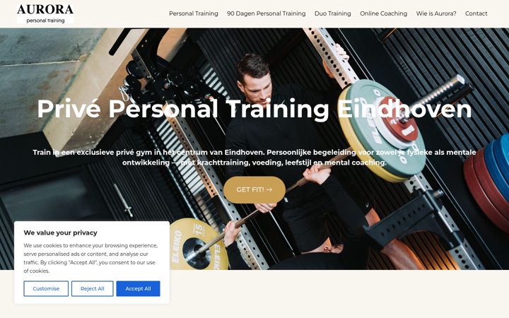 Snímek obrazovky aurorapersonaltraining.nl