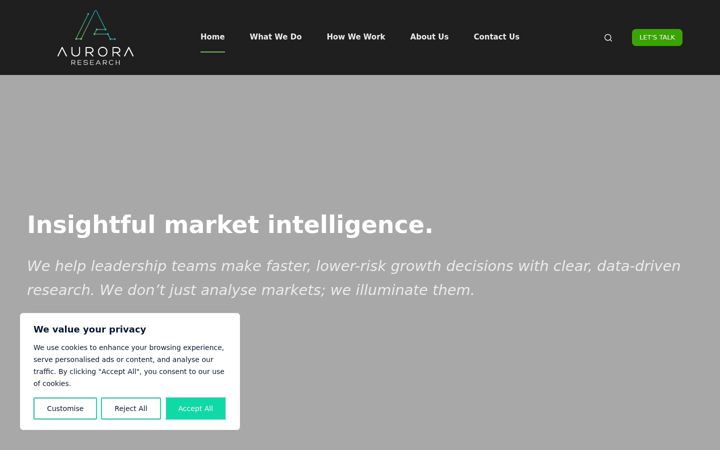 Screenshot of auroraresearch.consulting