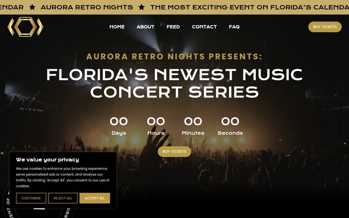Zrzut ekranu auroraretronights.com