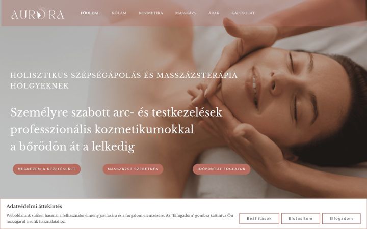 Screenshot of auroraskinstudio.hu