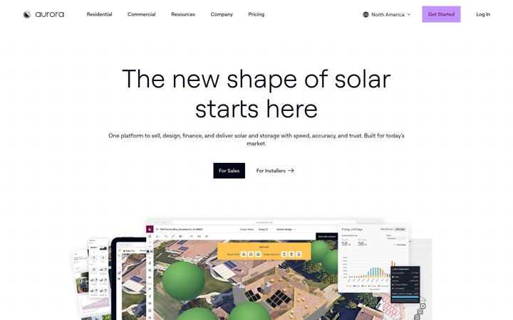 Screenshot of aurorasolar.com