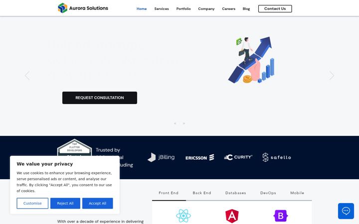 Screenshot of aurorasolutions.io