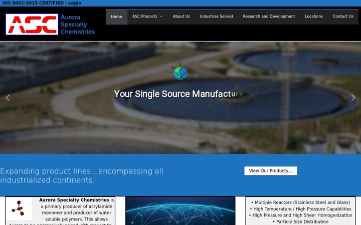 Screenshot of auroraspecialtychemistries.com