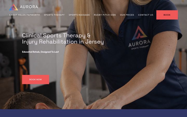 Screenshot of aurorasportstherapy.co.uk