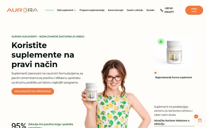 Screenshot of aurorasrbija.rs