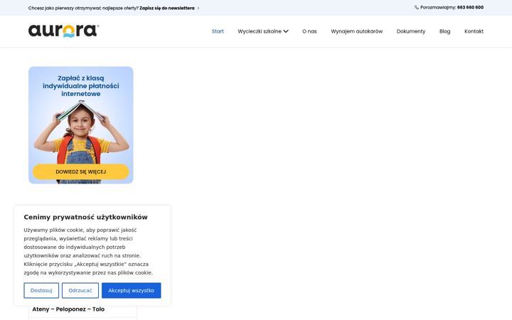Skærmbillede af auroratravel.pl