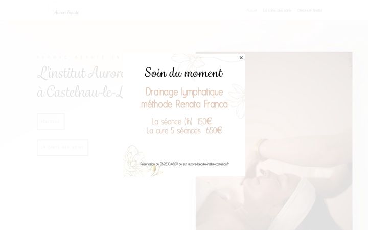 Skærmbillede af aurore-beaute-institut-castelnau.fr