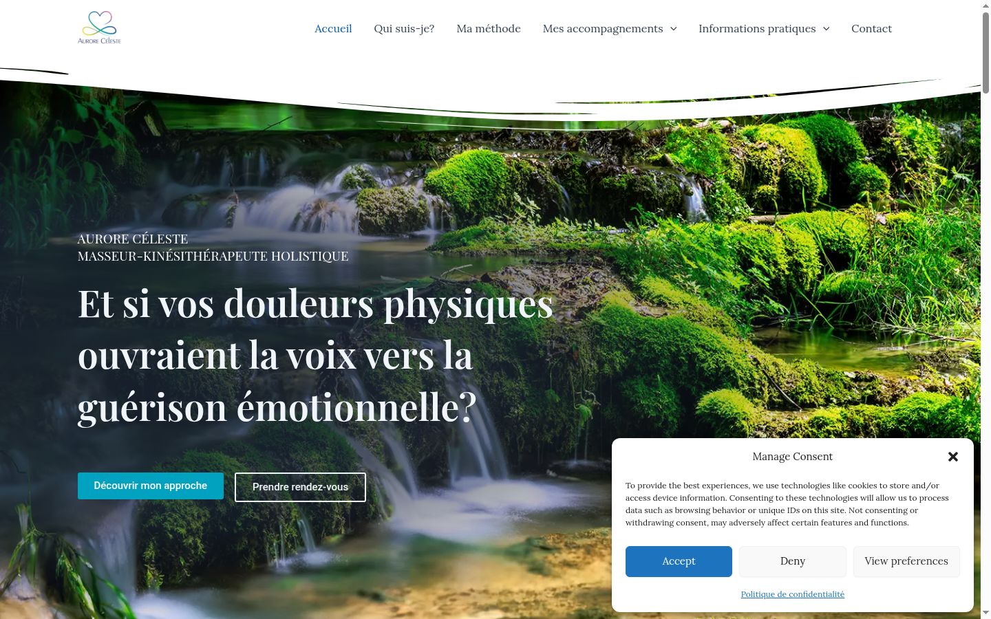 Screenshot del banner di consenso mostrato prima di qualsiasi interazione