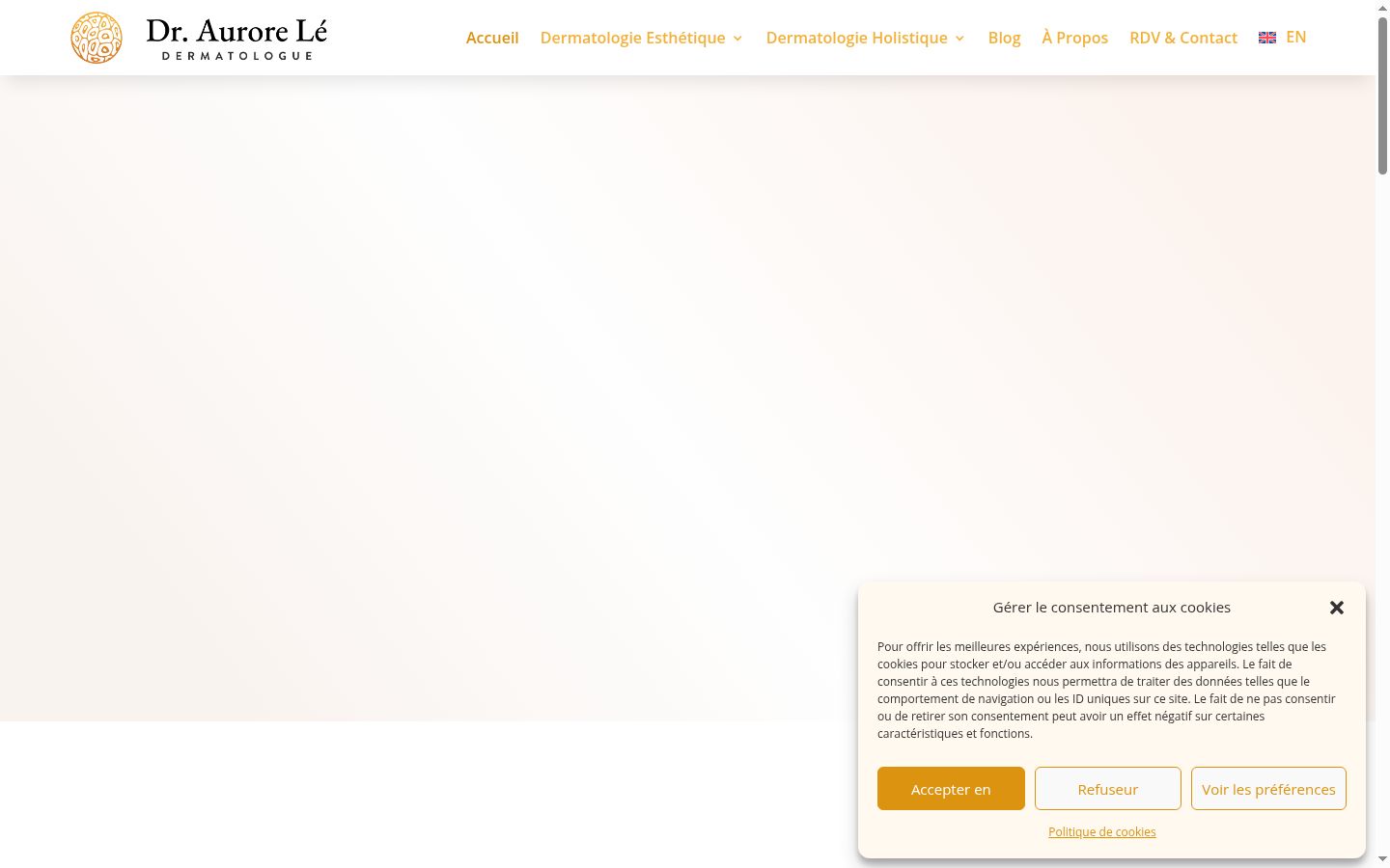 Screenshot del banner di consenso mostrato prima di qualsiasi interazione