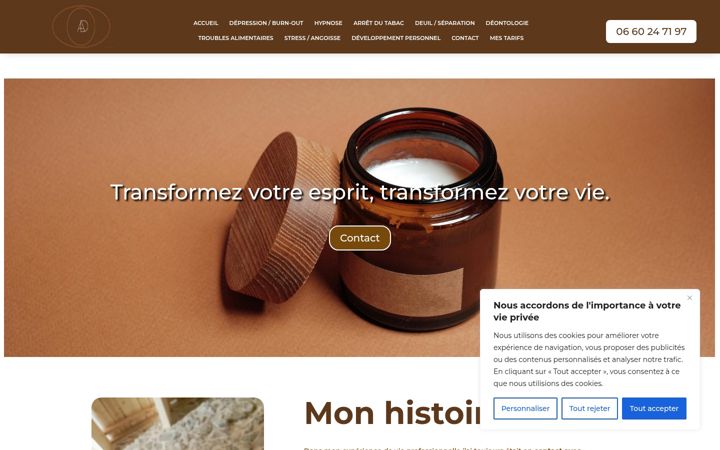 Screenshot of auroredeldouhypnose.fr