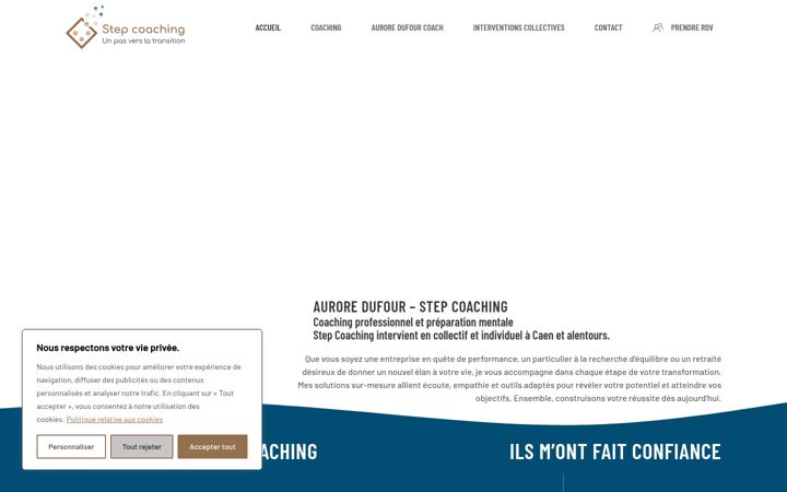 Ekrano kopija auroredufourstepcoaching.fr