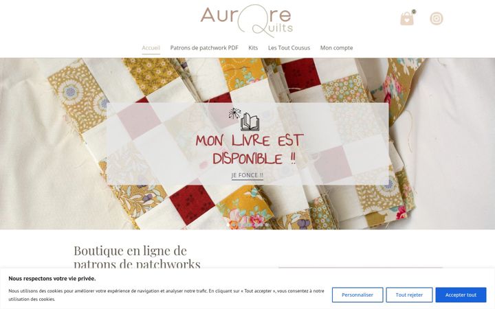Screenshot of aurorequilts.fr