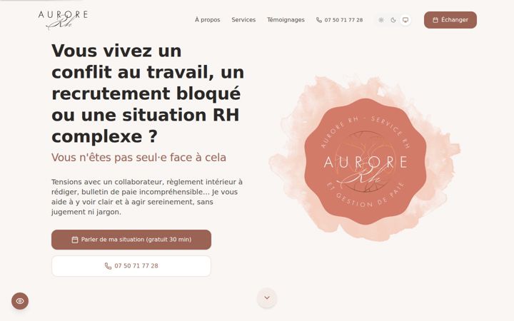 Skjermbilde av aurorerh.fr