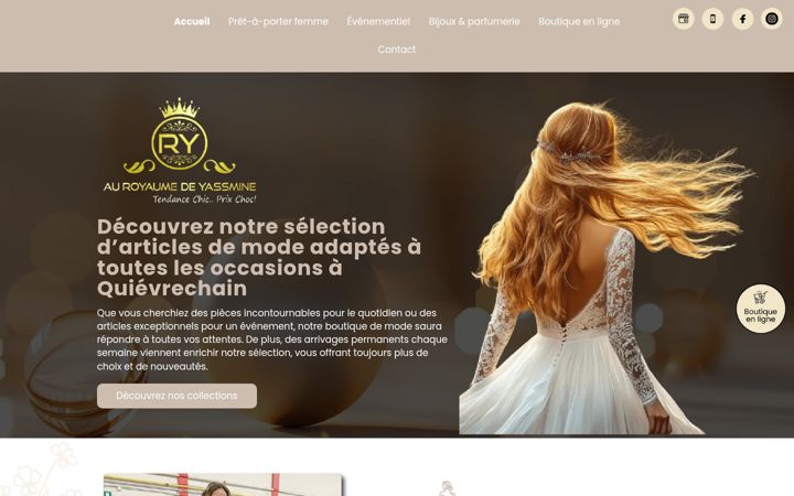 Screenshot of auroyaumedeyassmine.fr